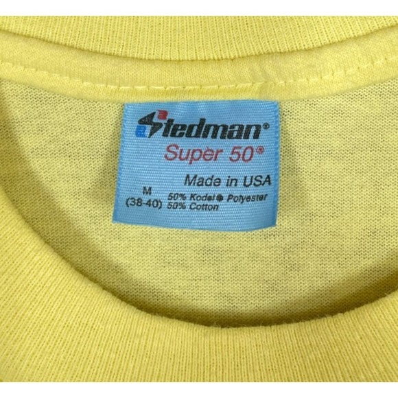 Vintage 80s Jesus T Yellow Medium Stedman - Picture 7 of 15